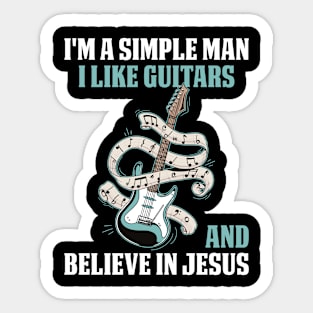 I Like Guitars Funny Guitar Gift Sticker